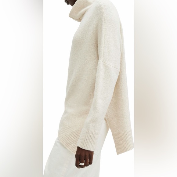 AllSaints Lock Roll Neck Asymmetric Sweater | Ivory | Small | EUC - Picture 4 of 13